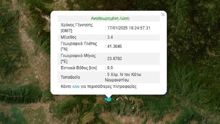 Σεισμός στο Νευροκόπι