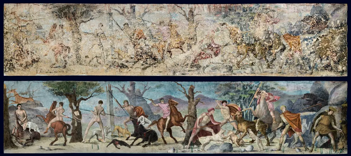 Η τοιχογραφία με το κυνήγι, Βεργίνα