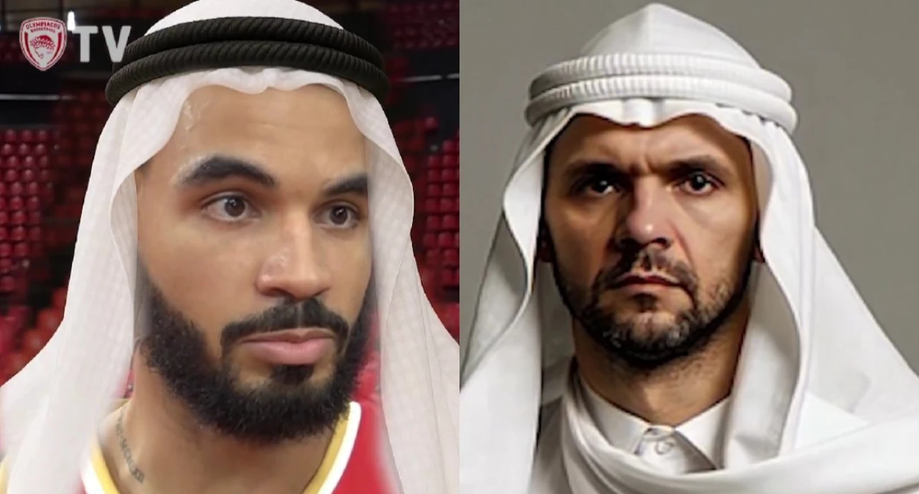 Έγιναν Άραβες οι παίκτες του Ολυμπιακού και έντυσαν με... κελεμπία τον Παπανικολάου!