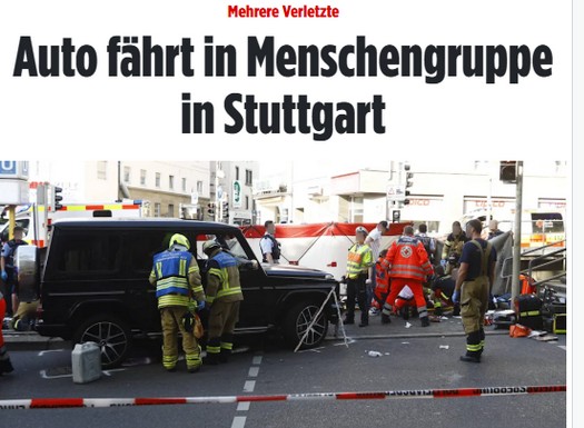 Αυτοκίνητο έπεσε πάνω σε πλήθος στην Στουτγάρδη