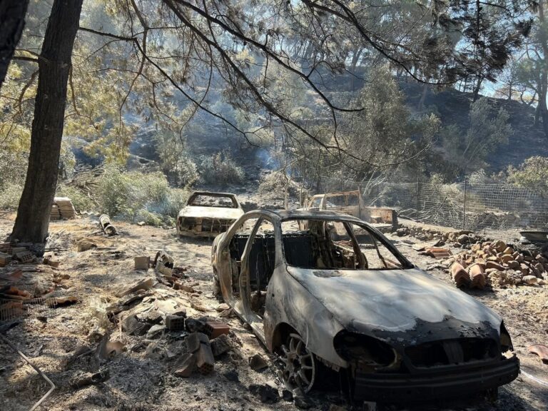 Φωτιά στη Χίο Καμμένα αυτοκίνητα