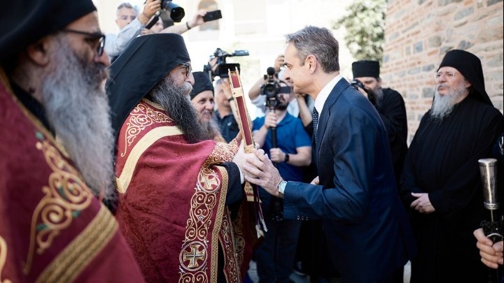 Ο πρωθυπουργός Κυριάκος Μητσοτάκης στο Άγιον όρος