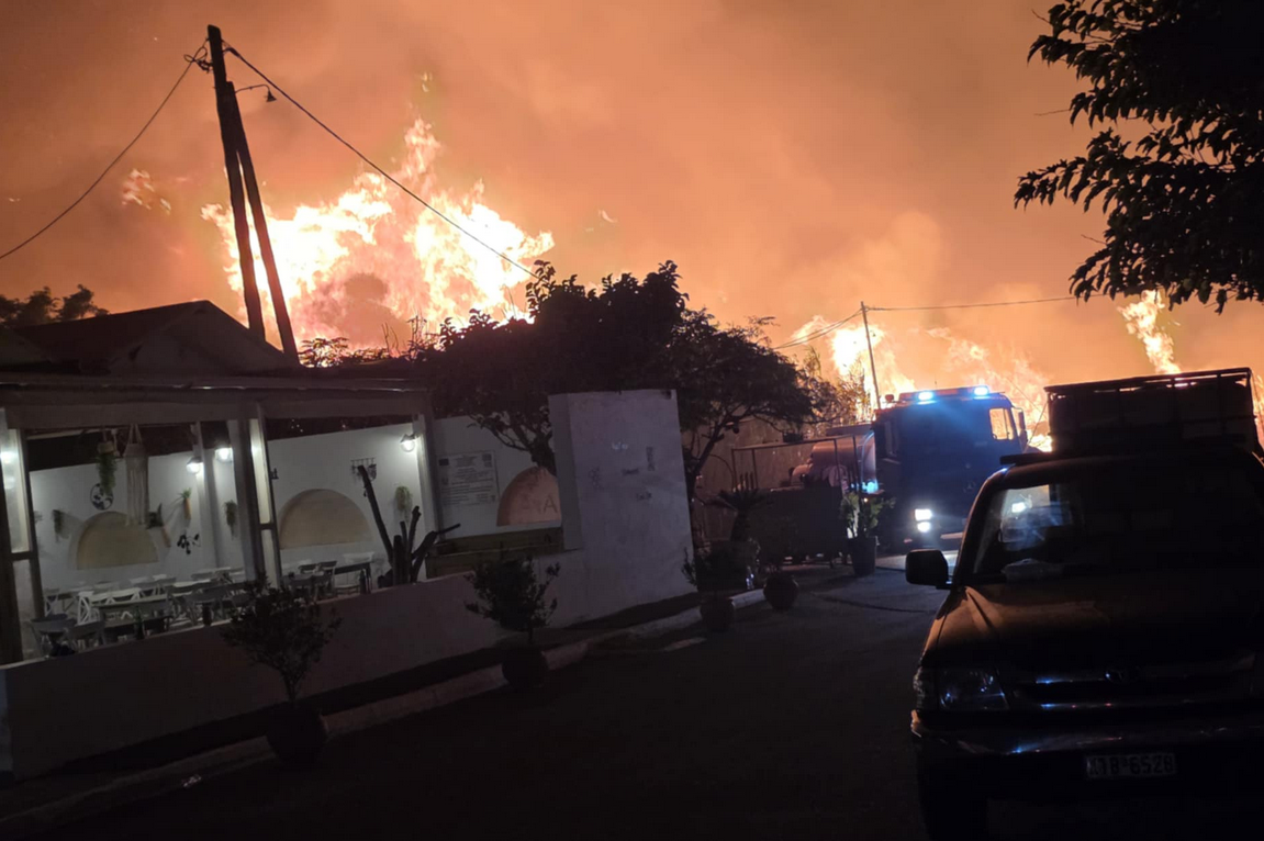 Φωτιά στην περιοχή Αγία Μαρκέλλα στη Χίο