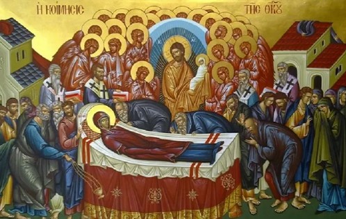 Η Κοίμηση της Θεοτόκου αγιογραφία