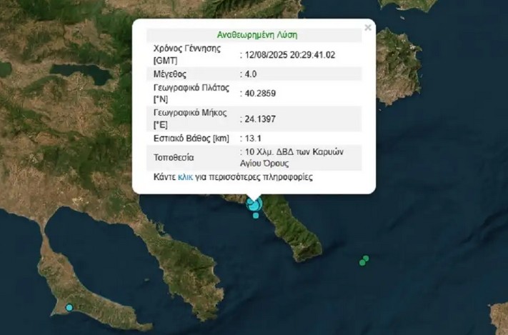 Σεισμός 4 Ρίχτερ στο Άγιον Όρος