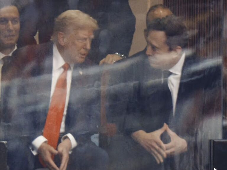 Trump Musk chatting together at Kirk's memorial