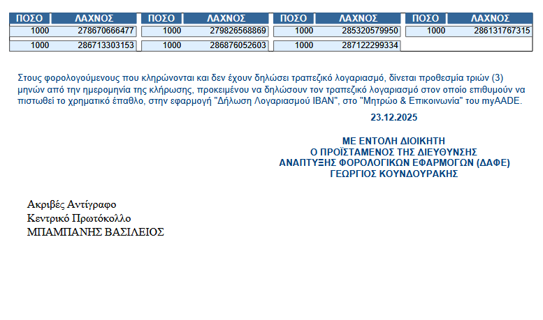 ααδε λοταρία