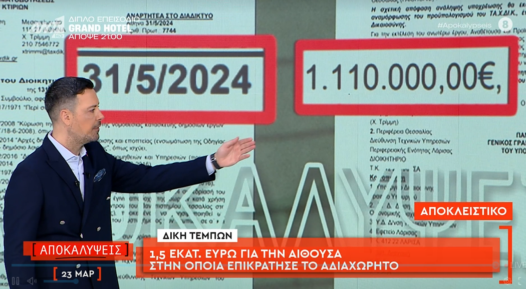 Το κόστος της αίθουσας για τη δίκη των Τεμπών