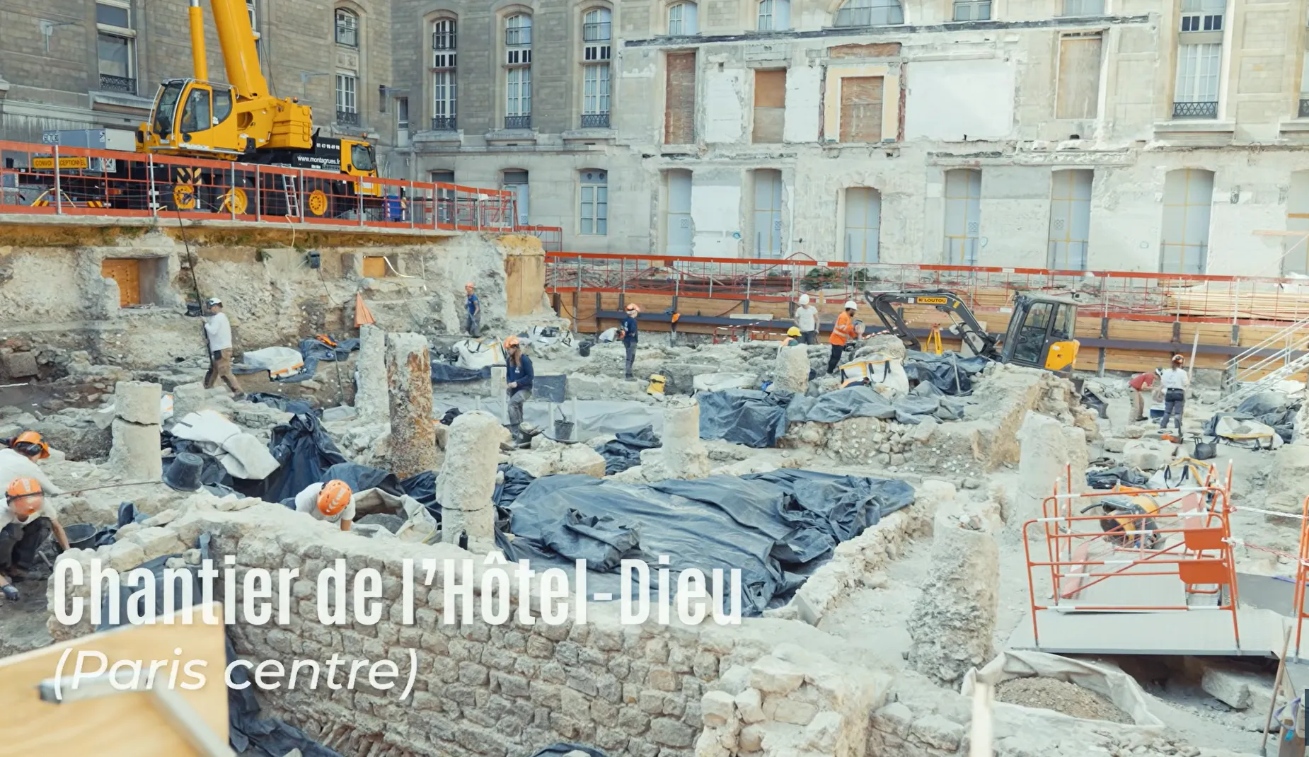 Παρίσι, τείχος κάτω από το Hôtel Dieu