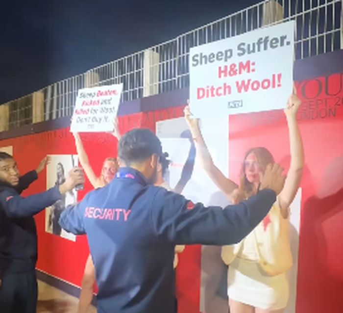 Ακτιβιστές PETA διαμαρτυρία για τη χρήση μαλλιού προβάτων
